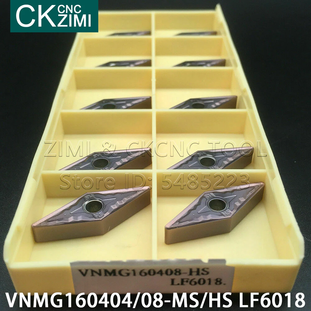 VNMG160404-HS VNMG160408-MS VNMG160408-HS VNMG160404-MS LF6018 карбидные вставки CNC, токарный инструмент, металлический токарный станок VNMG из нержавеющей стали