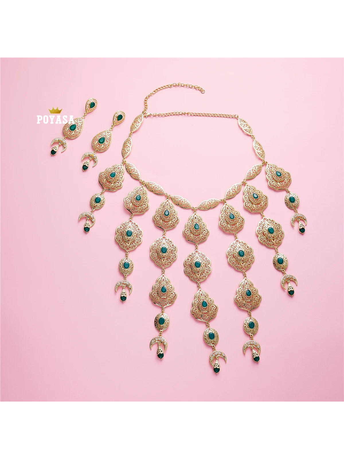 2020 June Moroccan Caftan wedding  jewelry set for women fashion jewelry set copper high quality jewelry set