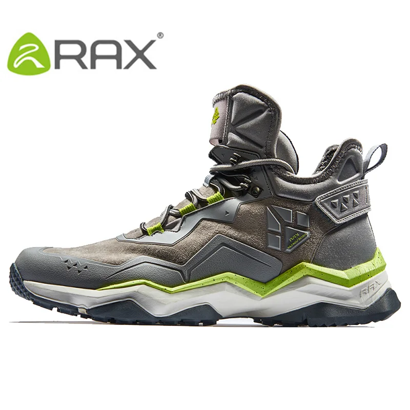 

RAX Men's Waterproof Hiking Anti-slip Trekking Multi-terrian Mountaineer Shoes for Winter Breathable Warming of Genuine Leather