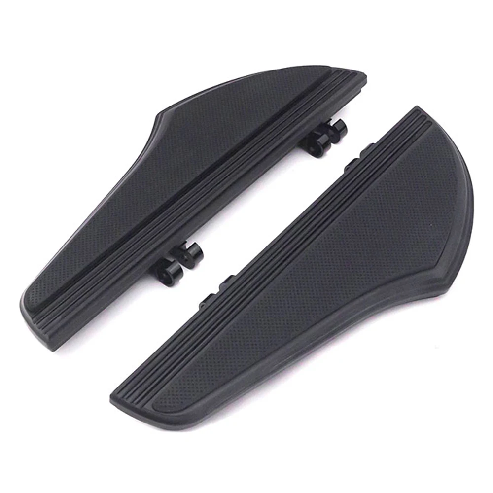 Motorcycle Floorboard Driver Rubber Footrest CNC Non-slip Pedal Black for Harley Touring Softail Models Road King Glide