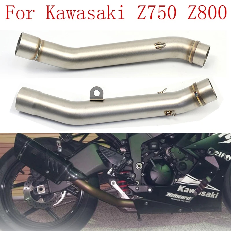 Tubo di collegamento centrale di scarico moto per Kawasaki Z750 Z800 2010 2011 2012 2013 2014 anni senza silenziatore di scarico