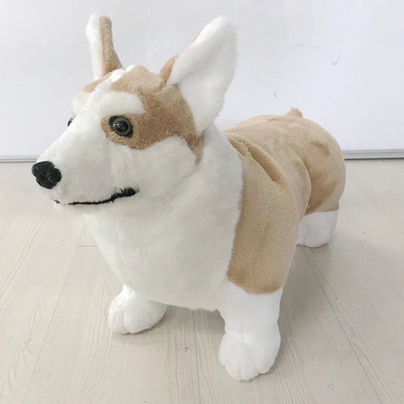 2020 new design lifelike corgi dog stuffed animal toy realistic corgi dog toy