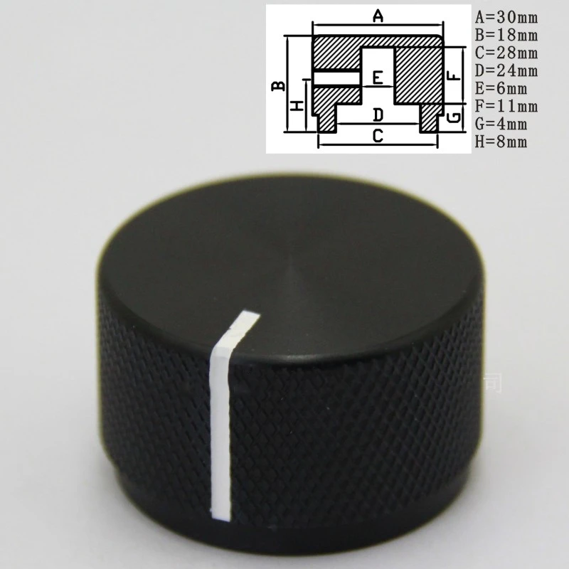 Aluminum Rotary Electronic Control Potentiometer Knob for 6 mm Diameter Shaft Volume Control  Knob 30 x 18mm(Dia x Height)