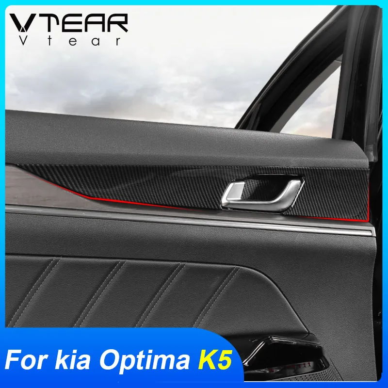 Vtear For KIA Optima K5 DL3 Car inner handle chrome Trim decoration interior door bowl frame cover accessories parts 2021