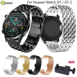 watch band for Huawei Watch GT / GT2 46MM smart strap Stainless Steel 22MM watchband For HUAWEI WATCH2 pro/ honor magic Bracelet