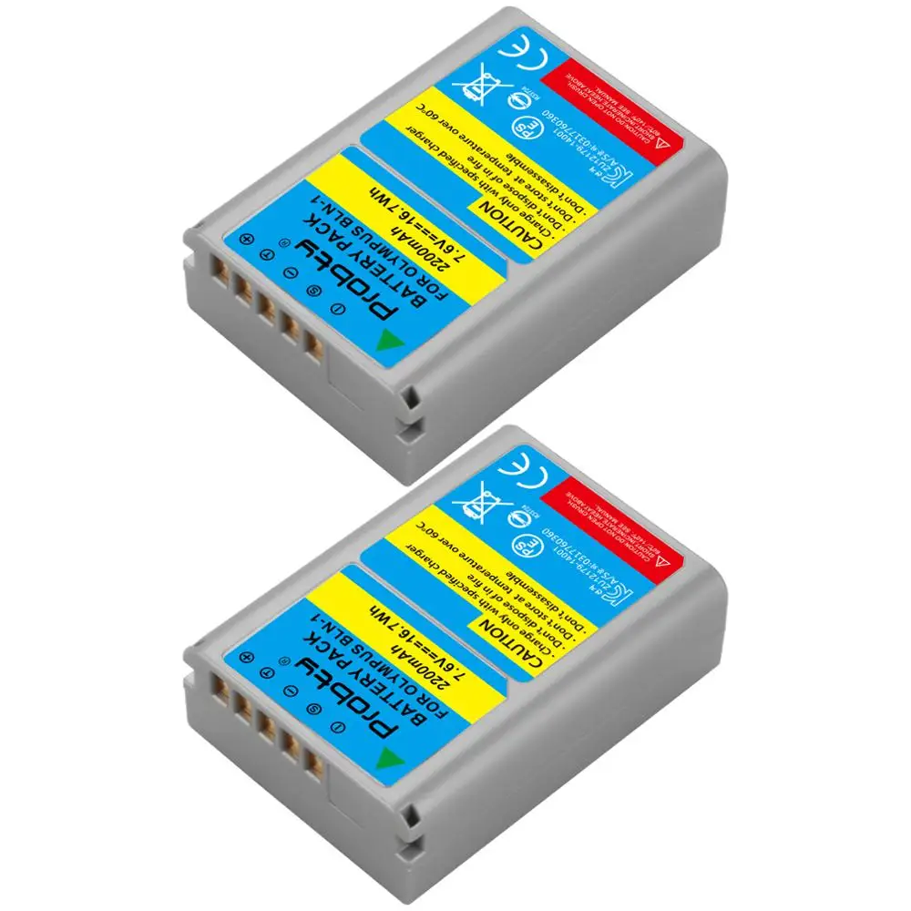 2200mAh BLN-1 BLN 1 PSBLN1 PS-BLN1 PS BLN-1 Replacement Battery + LCD USB Single Channel Charger for Olympus E-M5 OM-D E-M1 E-P5