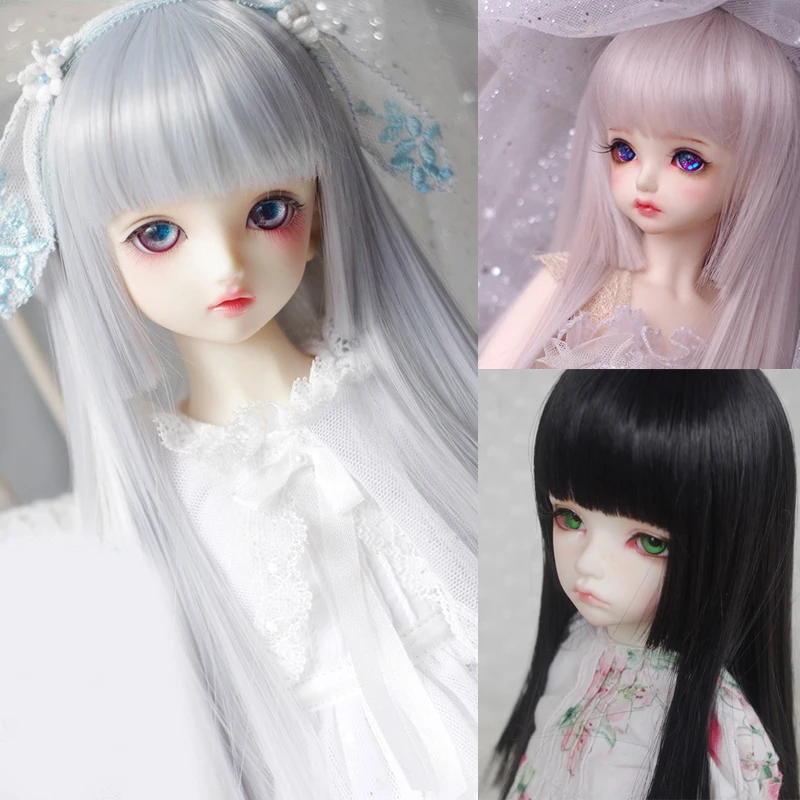 

D03-P589 children toy BJD DD SD MSD 1/6 1/4 1/3 doll's Photo props Accessoriess Mixed color long straight bangs 1pcs