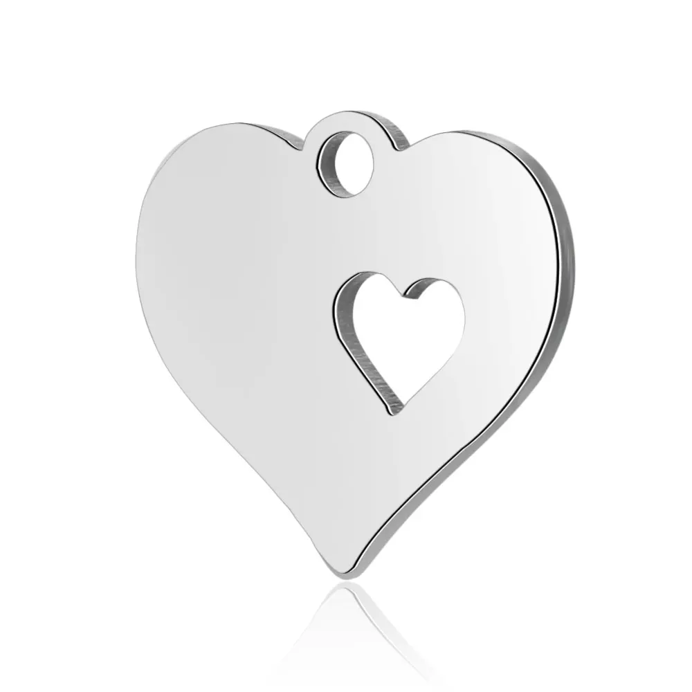 10pcs/lot Love Heart DIY Charms Wholesale 316 Stainless Steel Family Best Mom Big Sister Pendant Heart Lock Key Connector Charm