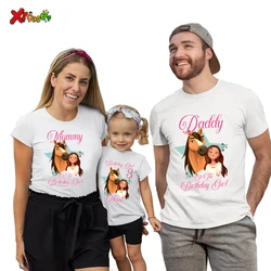 Birthday Shirt for Family Matching Clothes Horse Party Girls TShirt Gift Custom Name Kids Clothing Outfit Children Clothes Daddy