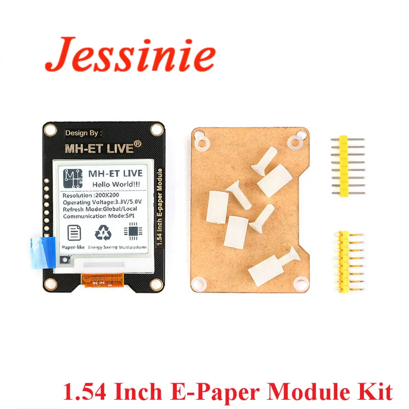 1.54 Inch E-Paper Epaper Module E-Ink EInk Display Screen DIY Kit Black White Color SPI Support Global/Part Refresh
