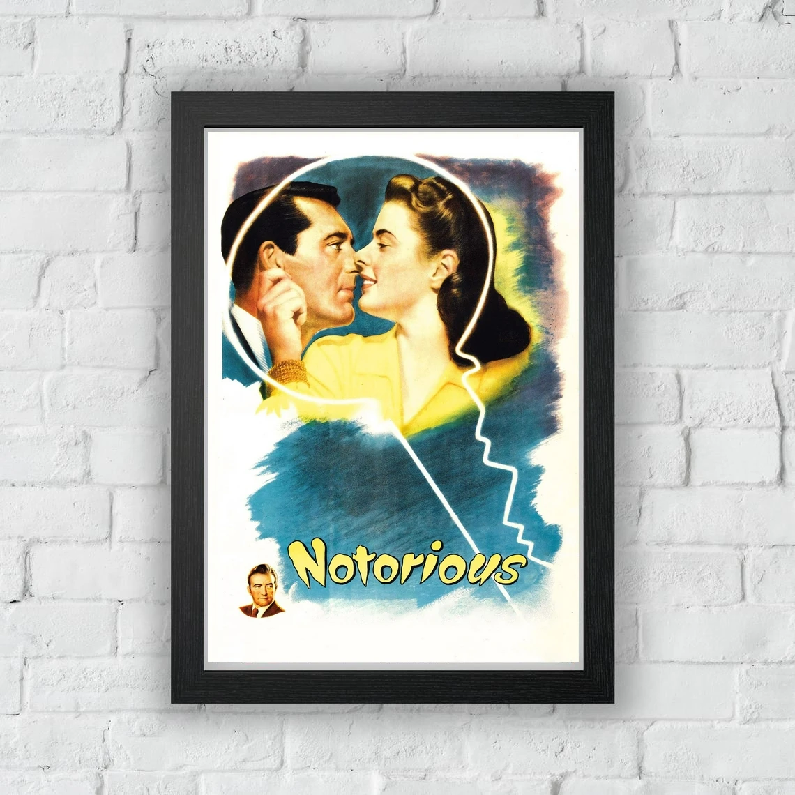 Notorious Movie Poster American Spy Film Noir Wall Decor Cary Grant Ingrid Bergman Art Gift