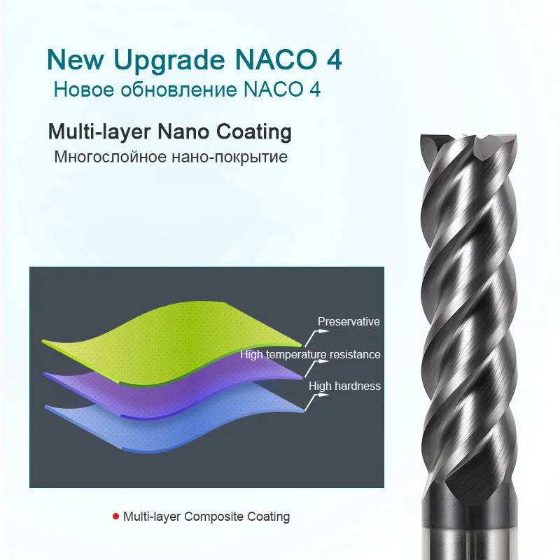 HRC60 Tungsten Steel Mold Base End Mills CNC  Mold Frame Special Flat-bottomed  carbide Milling Cutter for Hardened Steel 4flute