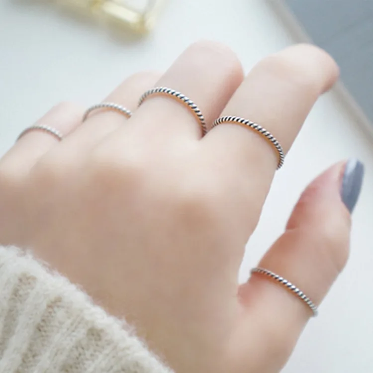 Genuine Pure 100% 925 Sterling Silver knuckle ring set small finger MIDI finger ring simple design fashion jewelry rings women