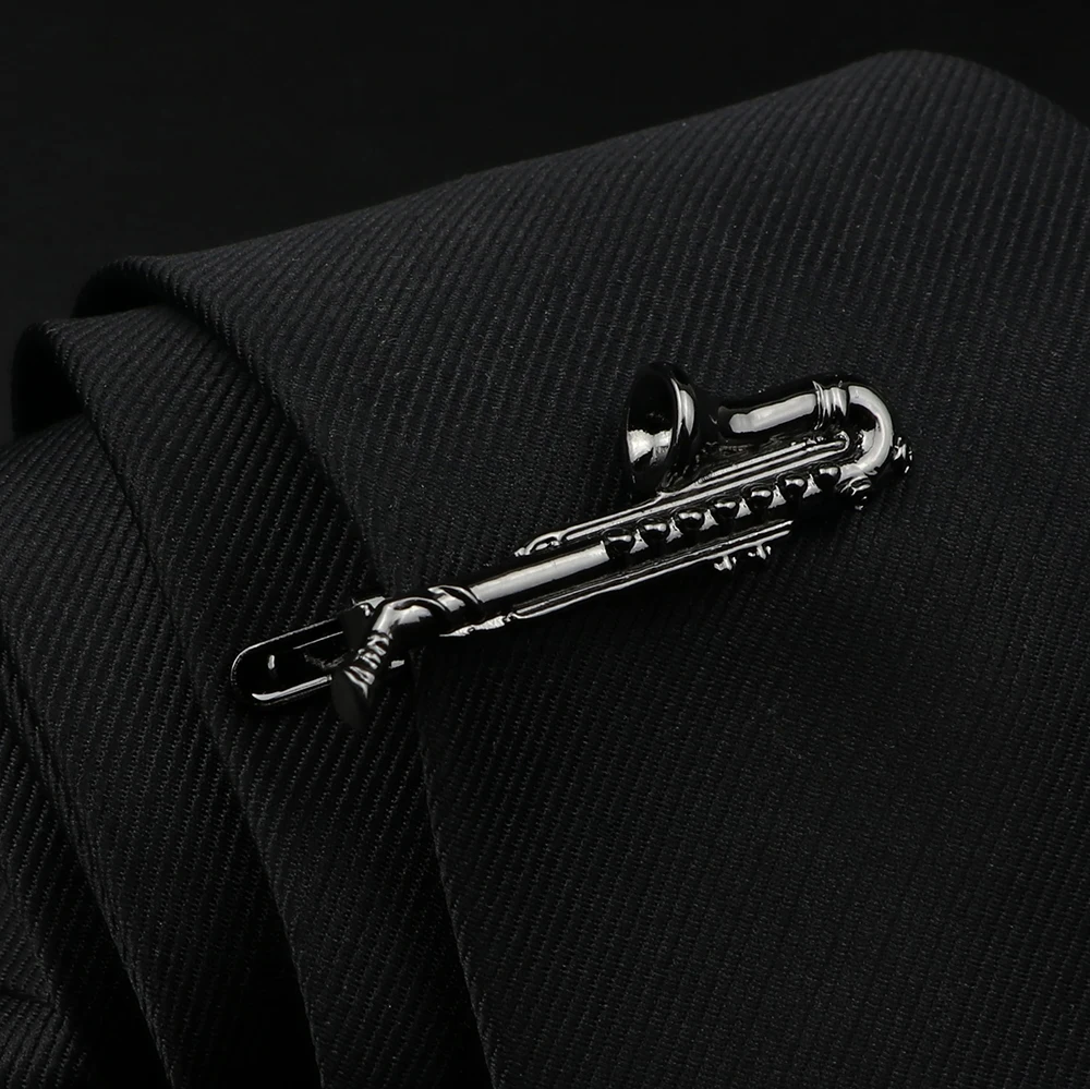 Men\'s Tie Clips 28 Designs Option Car Saxophone Glasses Feather Shape Metal Tie Clip Design Tie Pins Wholesale Retail Arrow Clip