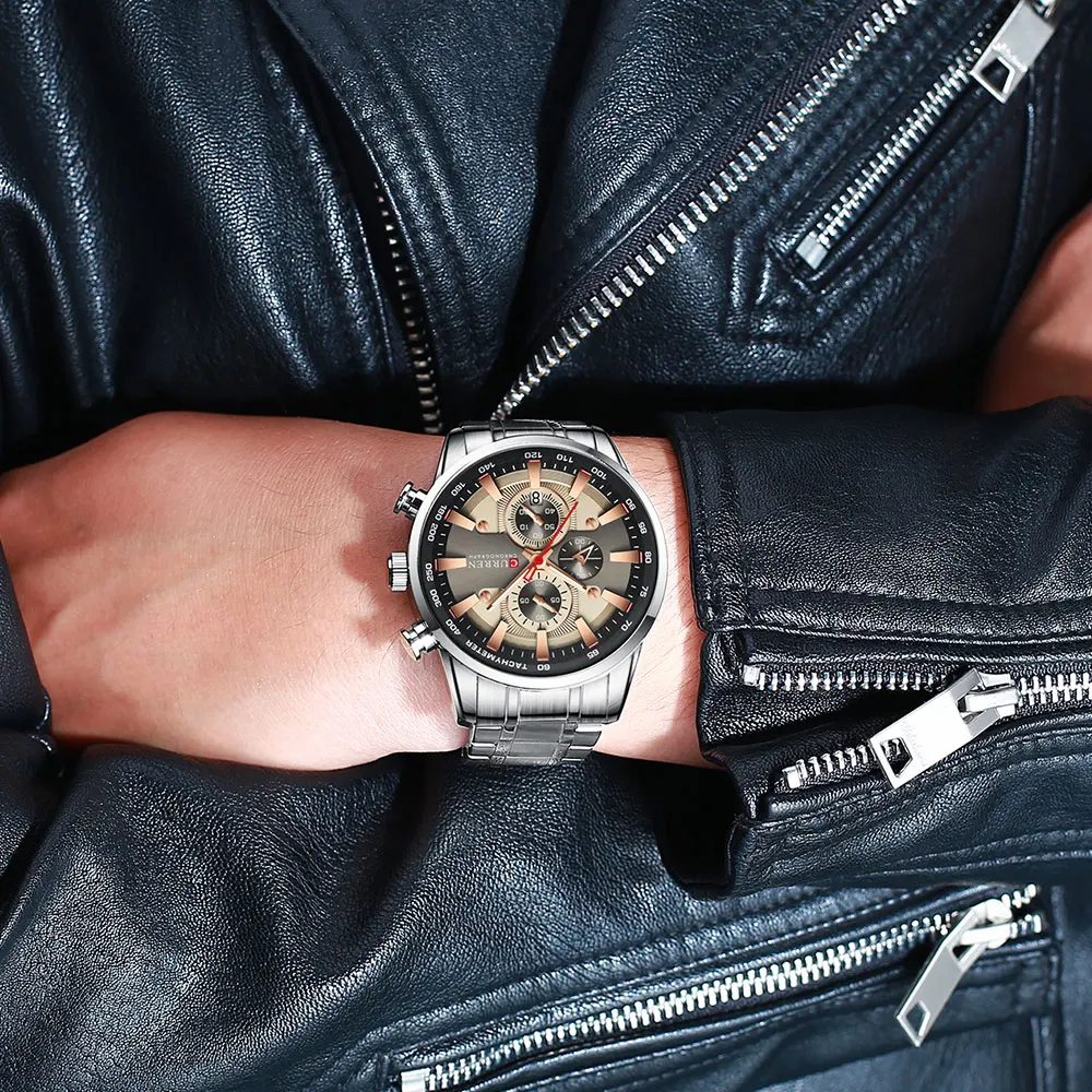 CURREN Neue Herren Uhren Quarz Business Wasserdichte Uhr Mann Uhren Top Marke Luxus Armbanduhr Männer Chronograph Reloj Hombre – Detail 16