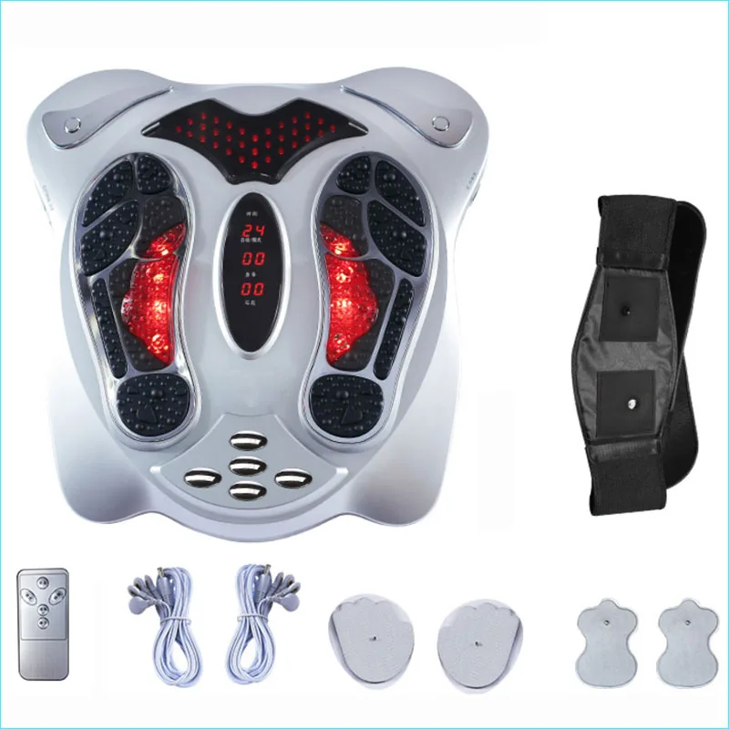 

Electric Foot Massager Far Infrared Pressure Points Foot Massage Machine Reflexology Feet Care Body Slimming Belt 8 EMS Pads