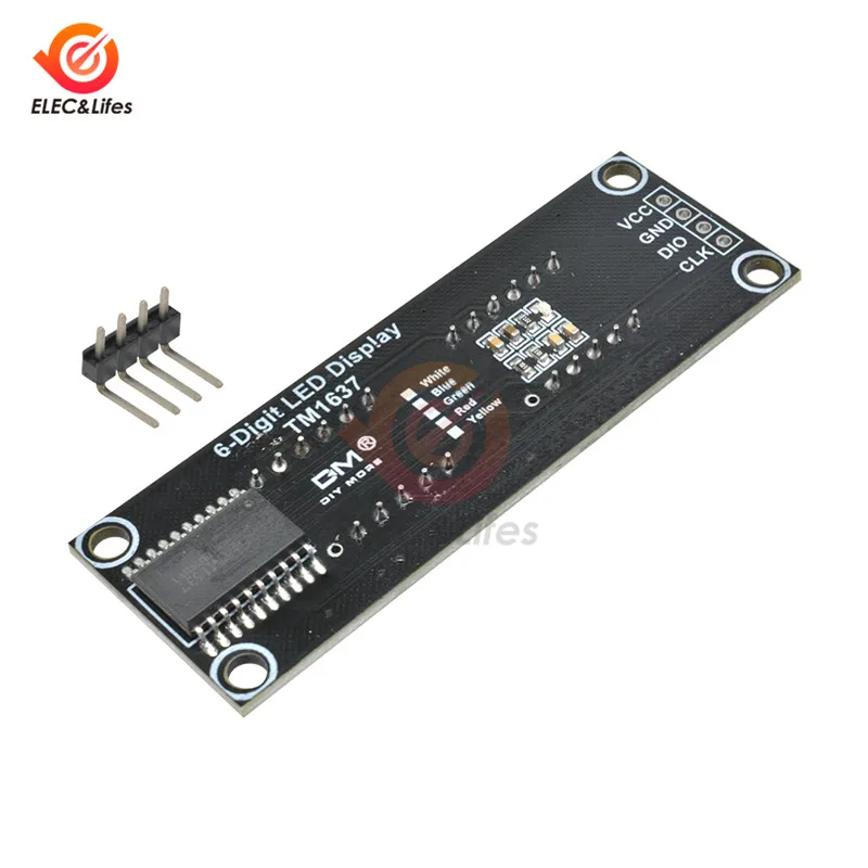 TM1637 6 بت 0.36 "شاشة LED رقمية وحدة ل اردوينو 7 قطعة 0.36 بوصة 5 فولت عشرية ساعة الأحمر الأنود أنبوب مزدوج نقطة وحدة