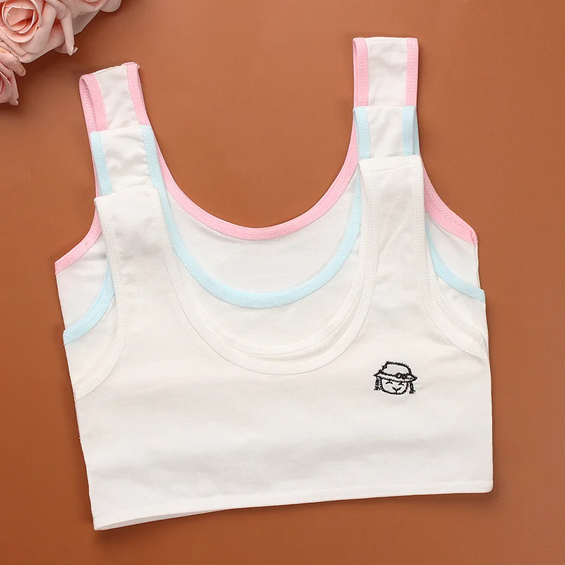 2019 new Wire Free Training bra Kids Girls Underwear Sports Vest Bra young girl Solid cotton underwear bra Young Girl Bra