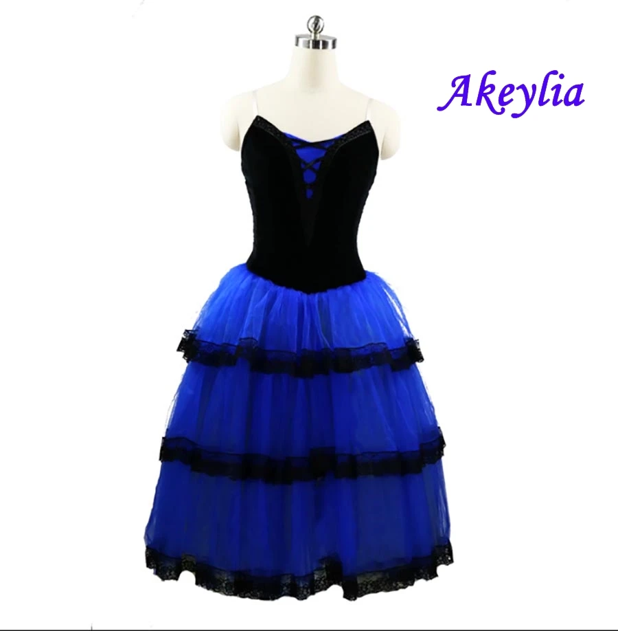 

Royal blue Fairy Ballet Long Tutu Dress Women black white yellow Professional Ballet Tutu Adult Romantic Ballet Costume JNBL06