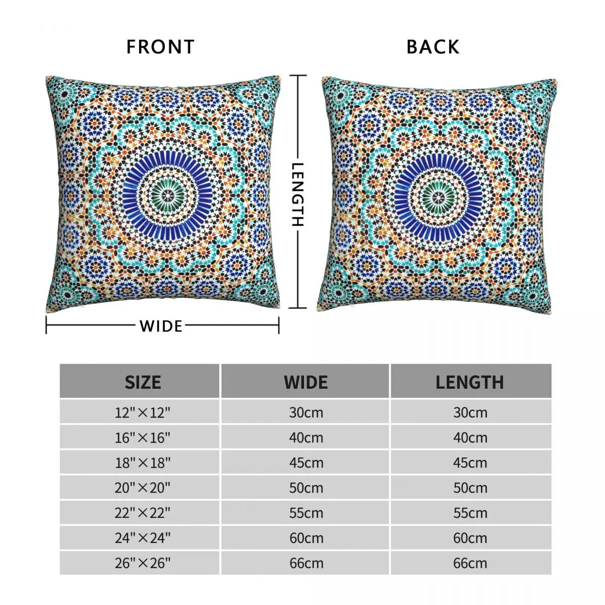 Persian Tile Ceramic Square Pillowcase Polyester Linen Velvet Creative Zip Decor Pillow Case Room Cushion Cover