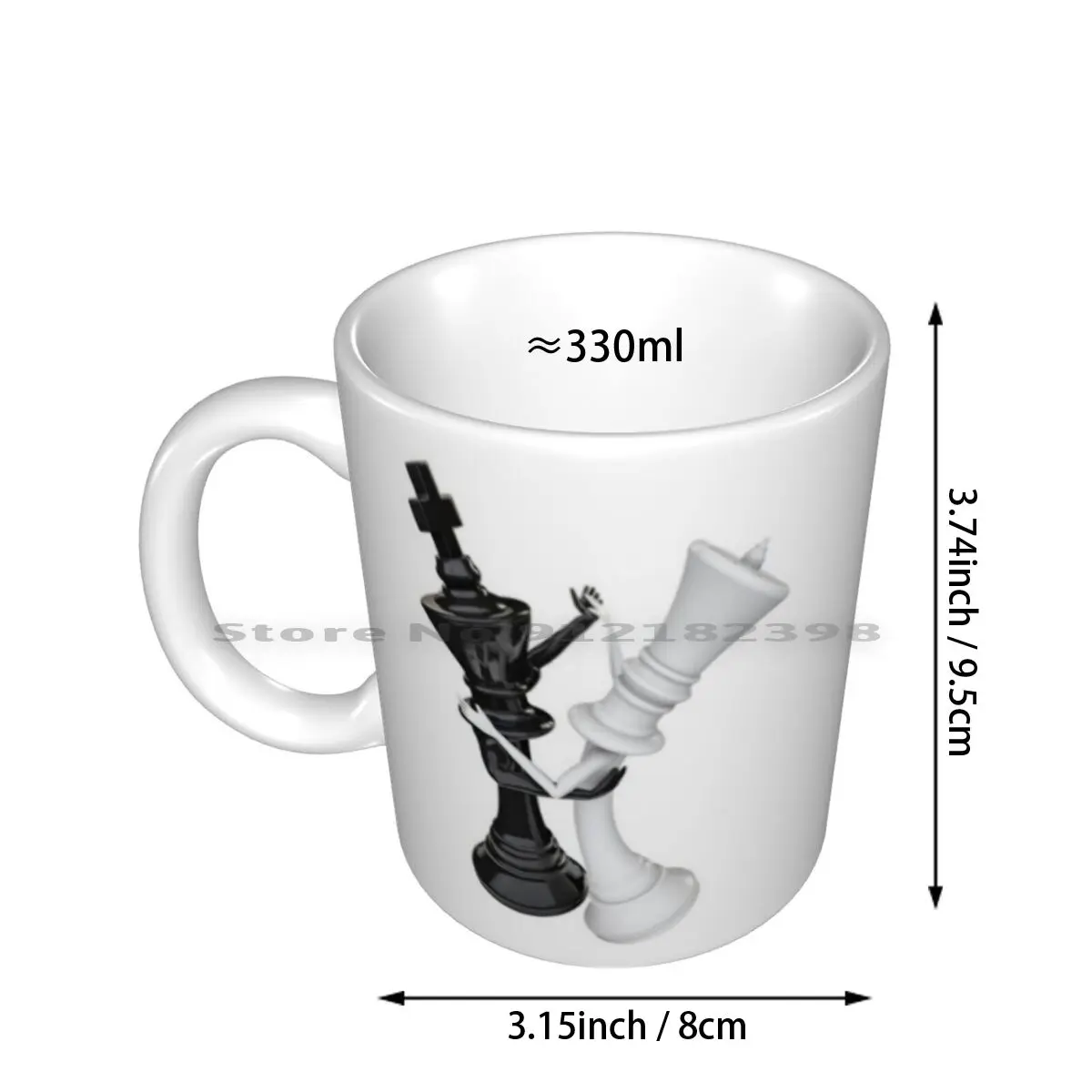 Chess Dancers Ceramic Mugs Coffee Cups Milk Tea Mug Chess King Game Black White Piece Chess Piece Mens Man Masculine Gender Arm