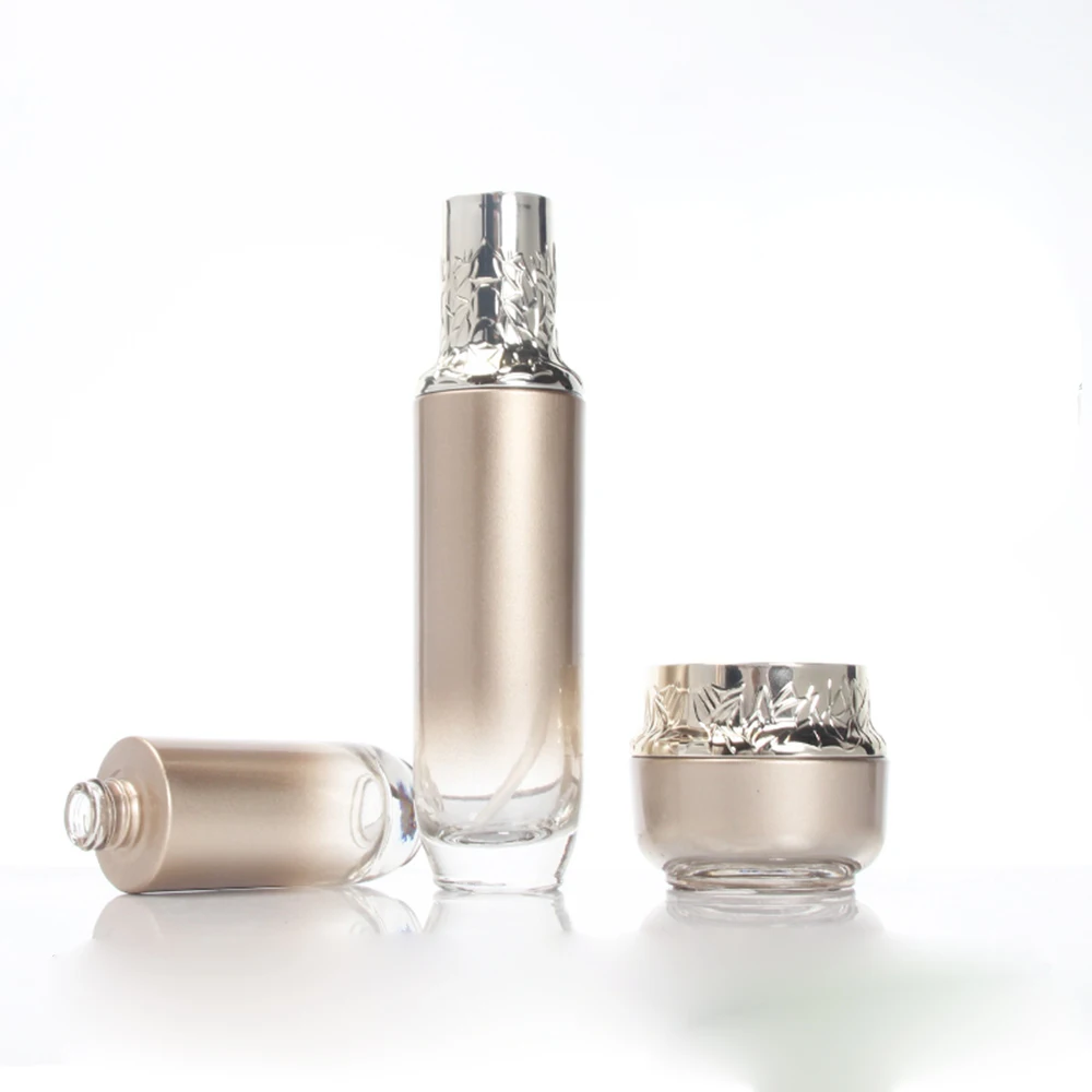 

40ml Pump Lotion Bottle Cosmetic Bottle Set, Glass Foundation Bottle With Pump