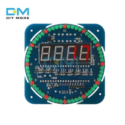 Assemblato DS1302 Kit orologio digitale elettronico a LED rotante 51 scheda di apprendimento SCM 3V 5V scheda PCB elettronica fai da te