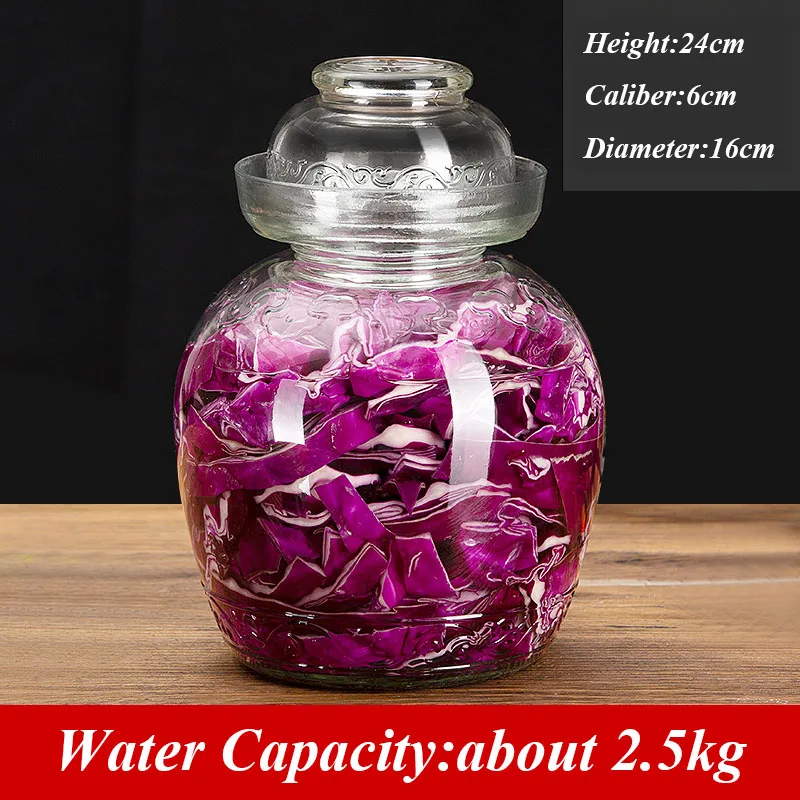 Thickened Transparent Glass Kimchi Jar Pickles Container Kitchen Accessories Pickled Jars for Food Pickling Sealed Storage Tank