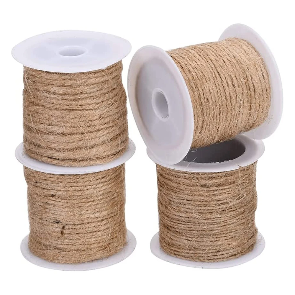 5-15m/roll Natural Jute Twine Burlap String Hemp Rope Party Wedding Gift Wrapping Cords Thread DIY Florists Craft Decoration