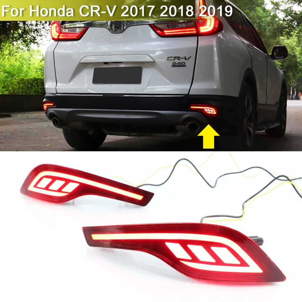 

LED Rear Bumper Reflector Lamp Driving Warning Light With Brake Light Turn Signal Light For Honda CRV CR-V 2017 2018 2019