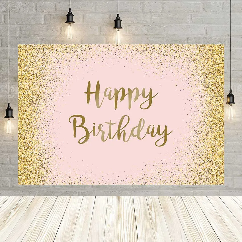 Avezano Photography Backdrop Pink Black Glitter Gold Sands Anniversary Baby Birthday Party Background Photo Studio Custom Banner