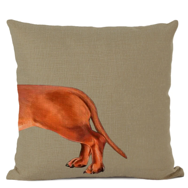 Dachshund Dog Painted Square Cotton Linen Pillow Case Bulldog Cushion Cover Home Sofa Pillow Case Cojines almofadas decorativas