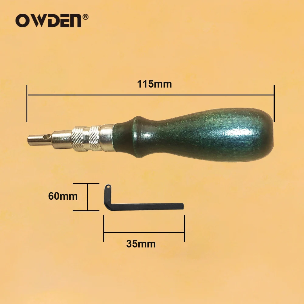 OWDEN Adjustable Leather Edge Grooving Tool 1.5mm Sharp Steel Tips Wood Handle Leather Groover