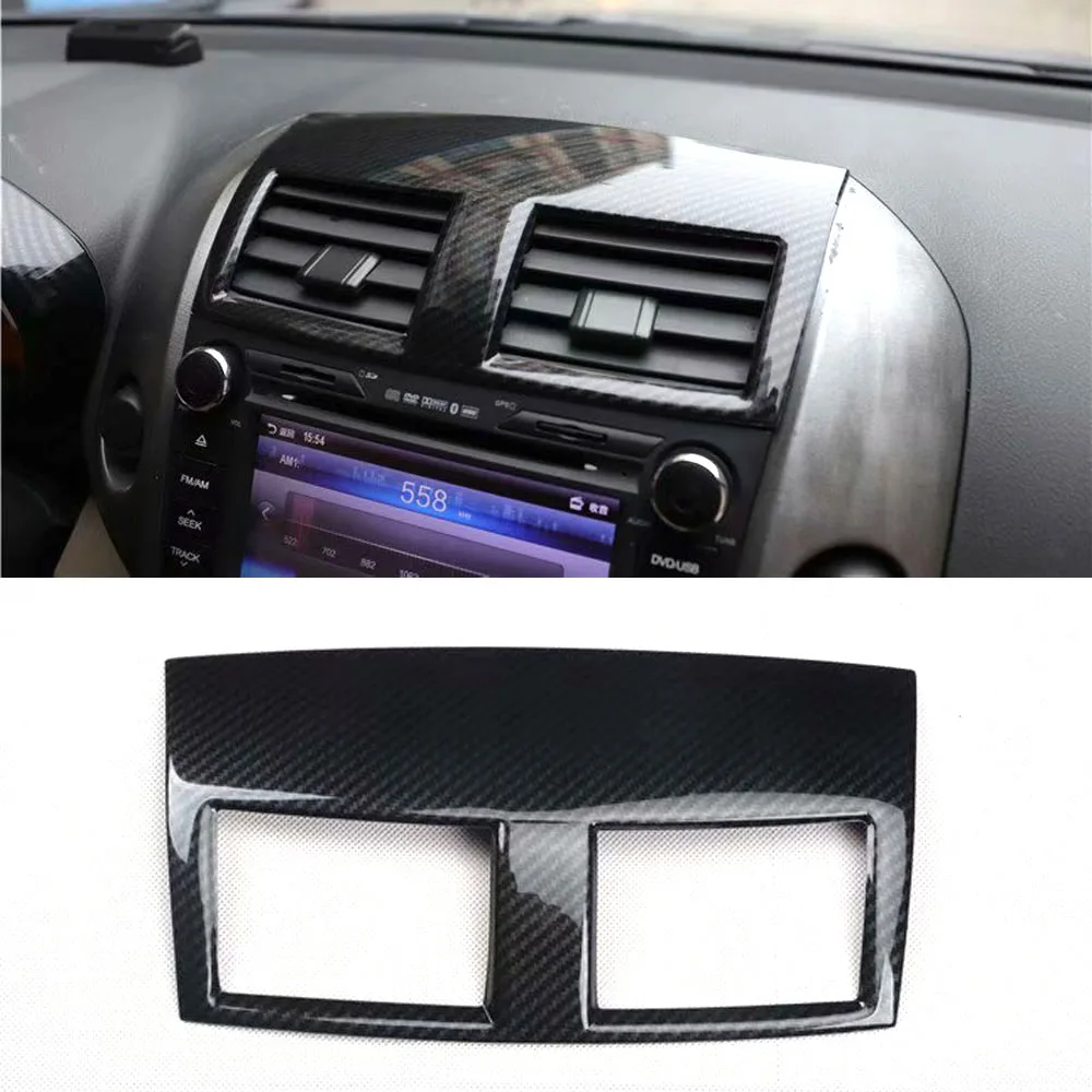 Car Dashboard Central Console Air Vent Frame Cover Sticker For Toyota RAV4 2009-2012 Interior Auto Moldings Styling