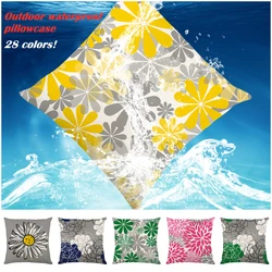 2021 Outdoor Waterproof Pillowcase Polyester Linen Abstract Floral Print Cushion Cover Swimming Pool Garden Chairs Throw Pillows