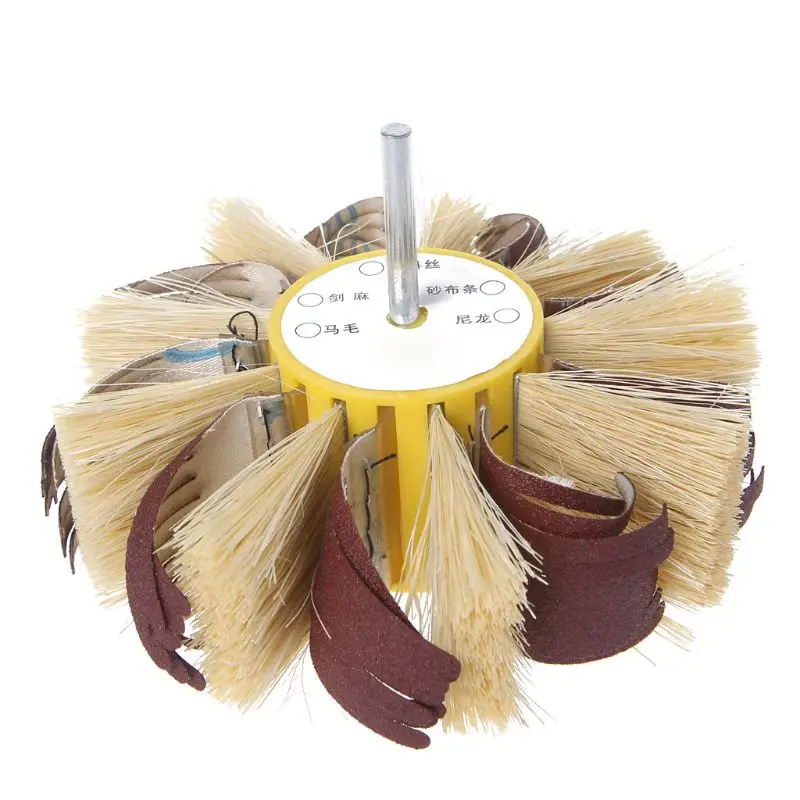 

2024 New Shaft Mounted Sisal Emery Cloth Bristle Grinding Buffing Brush Polishing Wheel