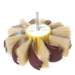2025 New Shaft Mounted Sisal Emery Cloth Bristle Grinding Buffing Brush Polishing Wheel