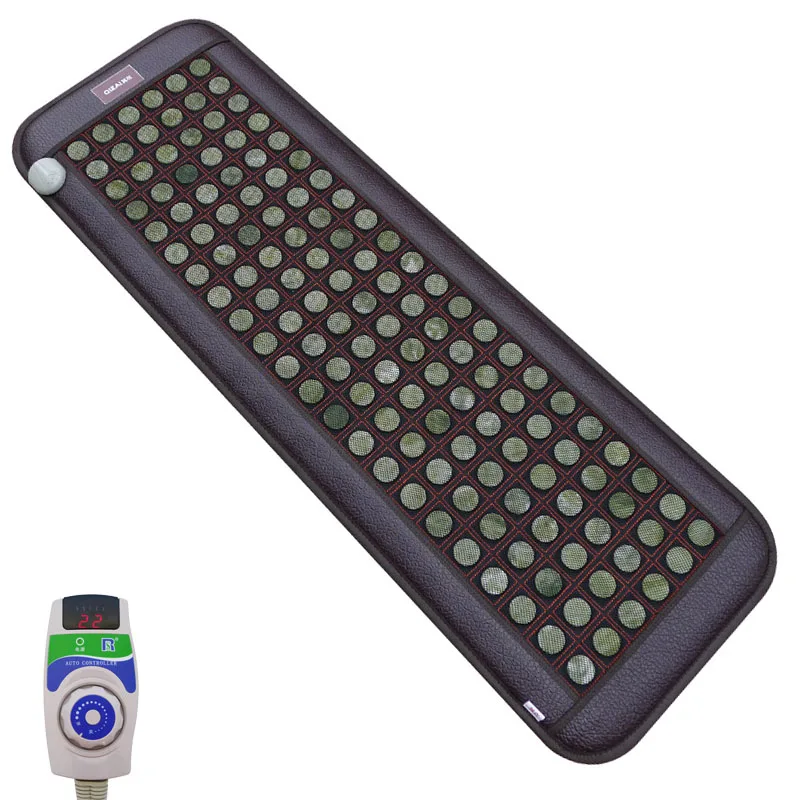 

Far Infrared Heating Mat - Hot Stones Jade Tourmaline - Negative Ions - Mesh Mat - Adjustable Timer & Temperature - Heating Pad