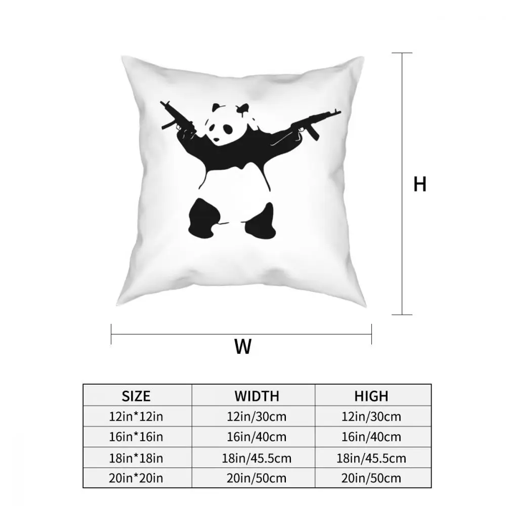 Banksy's Panda Holding Assault Rifles Throw Pillow Cover Decorative Pillow Banksy Customized Pillowcase