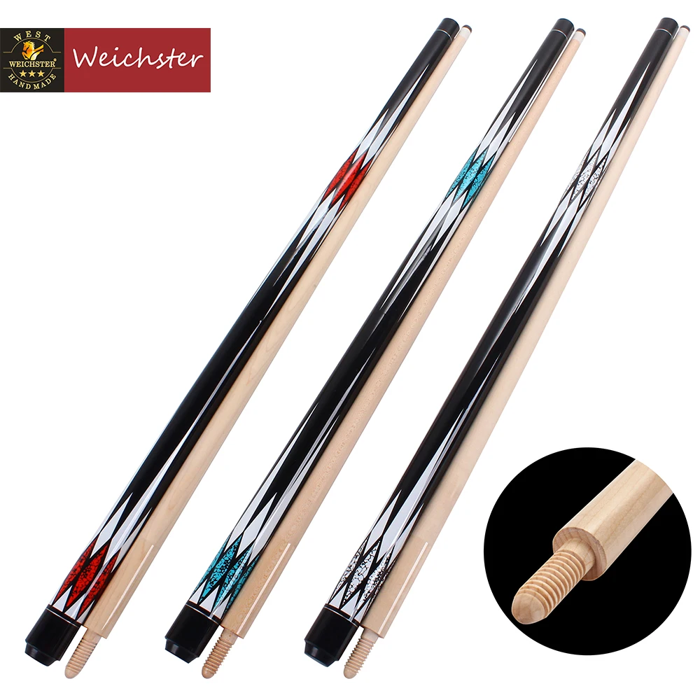 Weichster 3 Cushion Carom Billiard Pool Cue Stick Wooden Joint Cue With Glove