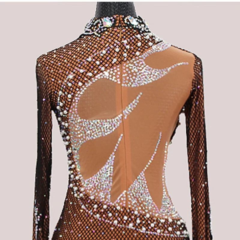 Customized  High-end Tassel Latin Dance Dress Ballroom Dancewear Salsa Dancing Costume For Competition Dance Clothing