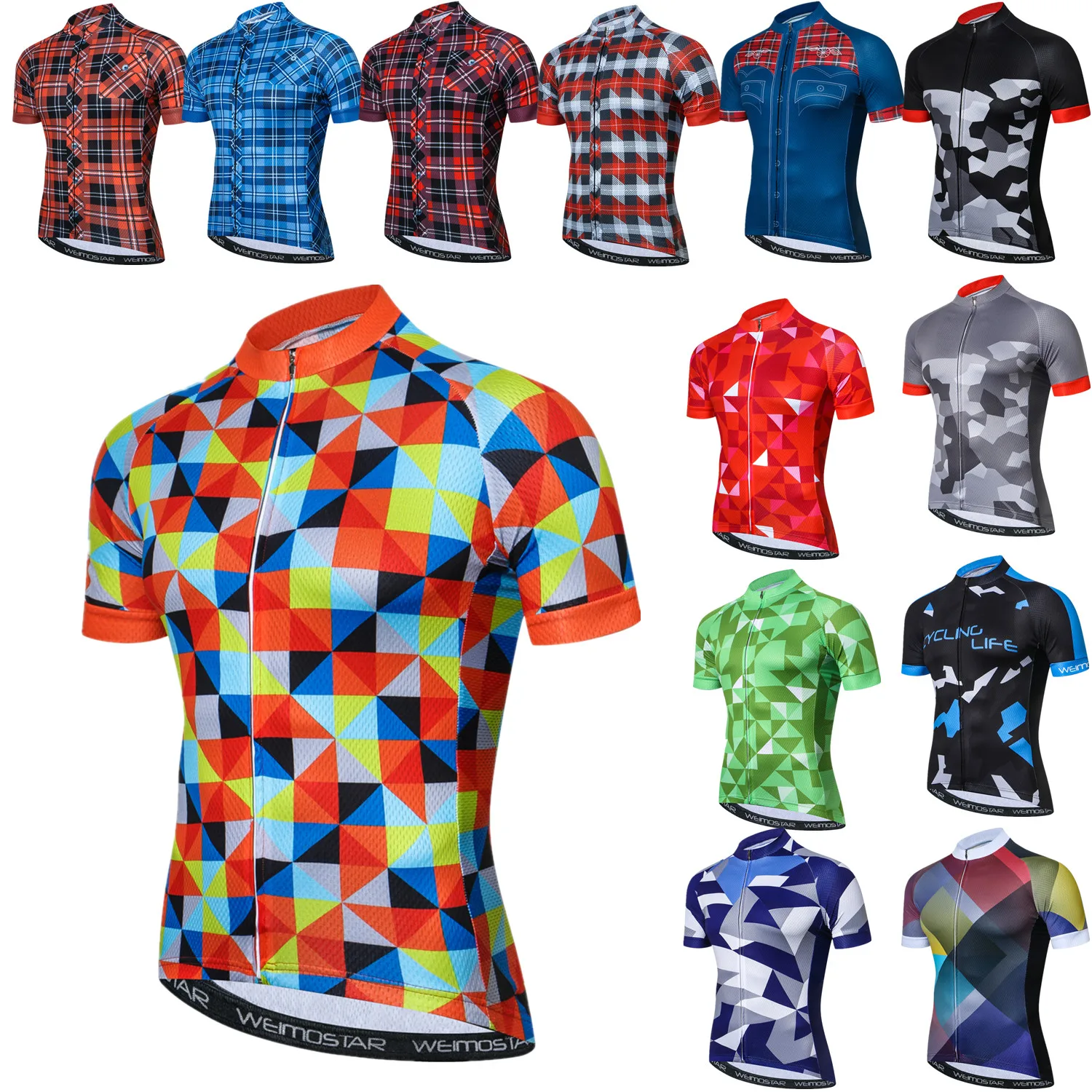 

Men's Cycling Jerseys Anti UV MTB Bike Shirts Breathable Riding Clothing Summer Anti Sweat Cycling Clothes Quick Dry Tops