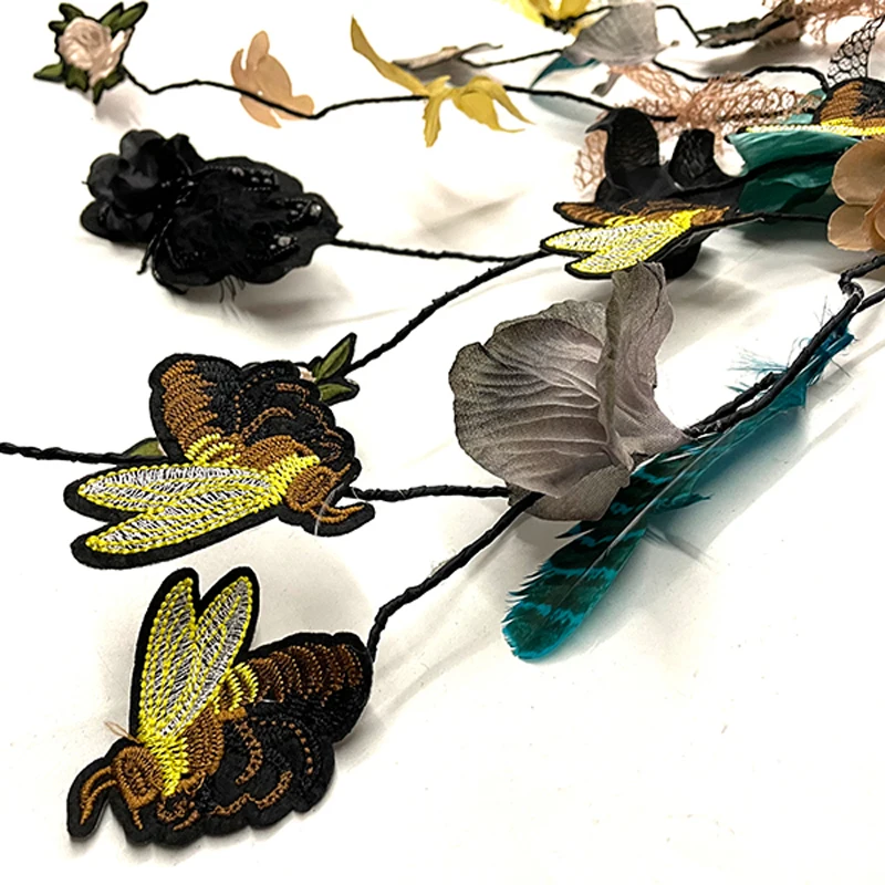 Lolita Headpiece Vintage Hairband Fashion Show Masquerade Ball Cosplay Woman Handmade Embroidery Christmas Headdress