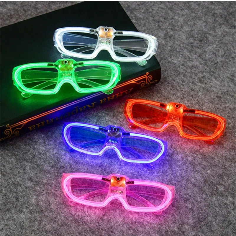 Luminous Glasses Fashion Shutters Shape LED Flashing Glasses Halloween Party Glowing Glasses Festival Costumes Party Supplies