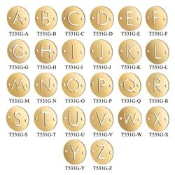 26Pcs/Lot 26 Letters From A to Z Stainless Steel DIY Pendant 12mm Diameter Initials Connector Charm Fashion Jewelry Accessories