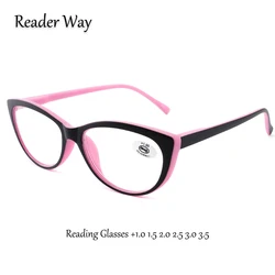 Fashion Women Reading Glasses Anti Blue Light Cat Eye Ladies High Quality Computer Presbyopic Eyeglasses 1.0 1.5 2.0 2.5 3.0 3.5
