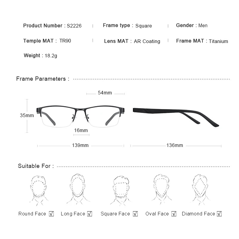 MERRYS DESIGN mężczyźni stop tytanu pół okulary rama TR90 nogi okulary korekcyjne S2226