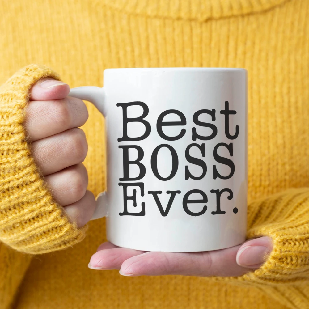 BEST BOSS EVER Ceramic Creative Friends Gift Coffee Mug Office Tea Cup