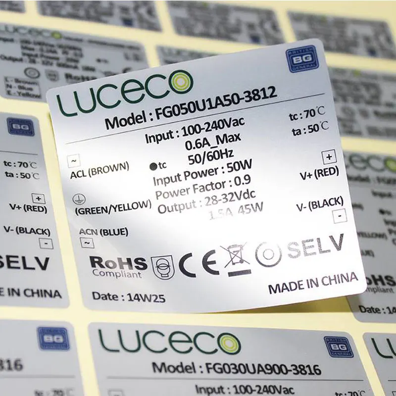 

Custom self-adhesive label matte silver self-adhesive QR code custom silver electrical waterproof nameplate PVC sticker adver