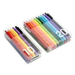 Kaco 20pc/Lot Gel Pen Set Retractable Rollerbal Sign Pens 0.5MM Color Ink Pучка Caneta Office School Stationery Supplies